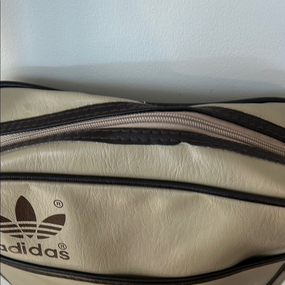 Adidas Tan Messenger Bag with Trefoil Logo, Vintage - Picture 5 of 12